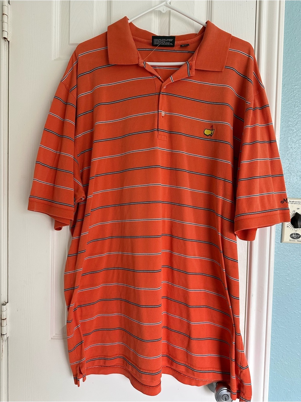 Masters Collection Polo Shirt 60s Two Ply Mercerized Golf Orange Striped XXL